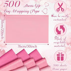 500 Sheets Pink Tissue Paper Bulk 20 x 30 Inch for Fall Floral Packaging - Image 3