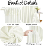20ft x 10ft Ivory Backdrop Curtains, 4 Panels Cream Drapes for Backdrop - Image 6