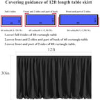 Ruffle Table Skirt for Teacher Desk Classroom Wedding Birthday, Black,12ft - Image 4