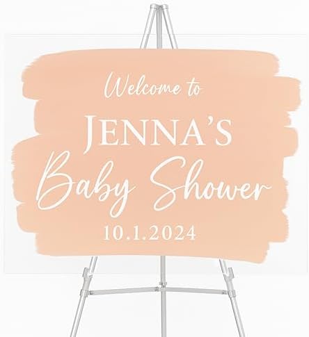 Custom Acrylic Baby Shower Welcome Sign – Personalized Colors & Sizes by MRC+Wood+Products