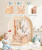 Wooden Baby Shower Crate Closet-Baby Shower Basket with Handle Hanger - Image 5