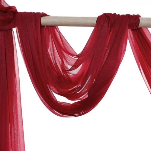 Pack of 30 Yard Chiffon Drapery Fabric, 60" Wide, Multiuse - Apple Red - Image 6