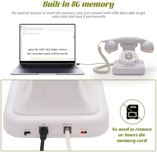 Audio Guest Book Wedding Phone can Record Customized Audio Guest Books for Weddings, banquets and Parties, and it Supports Playing Guests' Voice Message Information on The Device Itself.White - Image 6