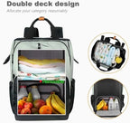 Hap Tim Diaper Bag Backpack,Large Capacity Travel Back Pack Maternity Baby Nappy Changing Bags, Double Compartments with Stroller Straps,Waterproof,Grey Black(US7340-GB) - Image 3