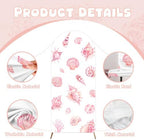 2PCS A Little Pearl is on the Way Baby Shower Arch Backdrop Cover 6ft 7.2ft Stretchy Seashell Theme A Little Pearl is on the Way Backdrop for Under the Sea Baby Shower Decorations Party Supplies - Image 6