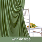 6 Panels Valley Green Backdrop Curtain for Parties Wrinkle Free Dark Green Photo Curtains Backdrop Drapes Fabric Decoration for Baby Shower Birthday Party Photography 30ft(W) x 10ft(H) - Image 4