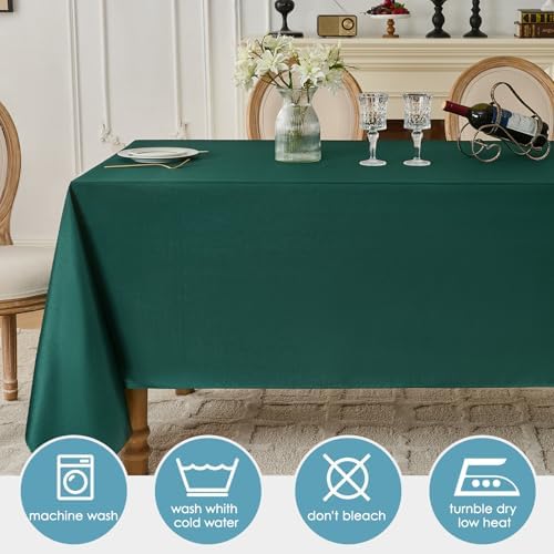 VidaFete Classic Series 2 Pack 90 * 132inch Green Rectangle Tablecloth - Image 4