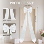 75x18 Inch Giant White Bow Decoration Big Bows for Christmas Trees Wall - Image 2