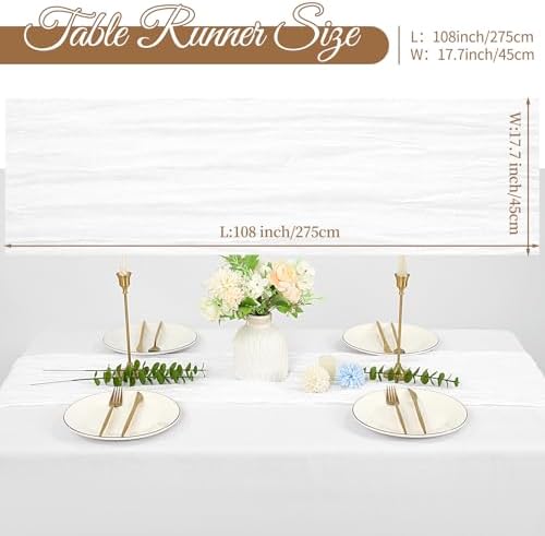 20 Pack Cheesecloth Table Runner 17 x 108 Inch, White - Image 2