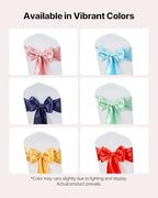 VEVOR Satin Chair Sashes Bows, Chair Ribbon Ties Back Sash, 7 x 108 inch, Wedding Reception Decoration, for Wedding Ceremony Baby Shower Party Events Banquet Cover Decoration (Red, 100pcs) - Image 5