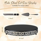 Wenqik 16 Inch Black Halloween Cake Stand with Cutter Spatula,Classic - Image 2