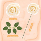 100 Pcs Artificial Foam Rose Flower Faux Bouquet Wedding Fake Rose Gift for Mother's Day Women DIY Bridal Shower Party Table Birthday Home Spring Decor (Champagne) - Image 2