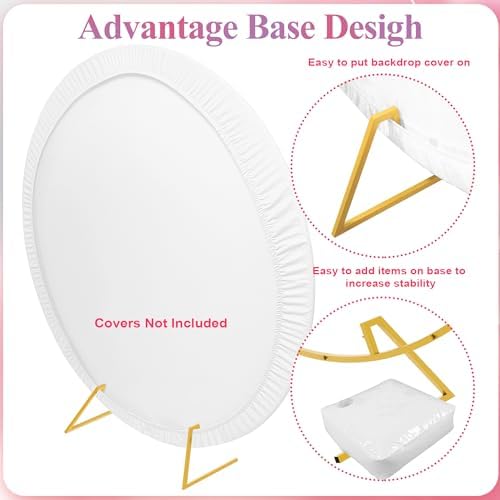 Fomcet 6ft Round Backdrop Stand Gold Circle Arch Metal Wedding Arch - Image 3