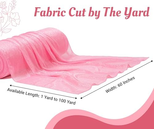 Pack of 40 Yard Chiffon Drapery Fabric, 60" Wide, Multiuse - Coral - Image 2