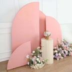 Efavormart Set of 4 Dusty Rose Spandex Half Moon Arch Covers, Custom Fit Chiara Backdrop Slipcovers 2.5ft-7ft for Romantic Weddings and Vintage Showers - Image 6