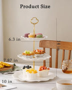 3 Tier Cupcake Stand, Ceramic Tiered Serving Stand - Image 2