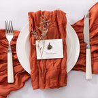 Burnt Orange Cheesecloth Napkins Terracotta Cloth Napkins,Set of 50 - Image 4