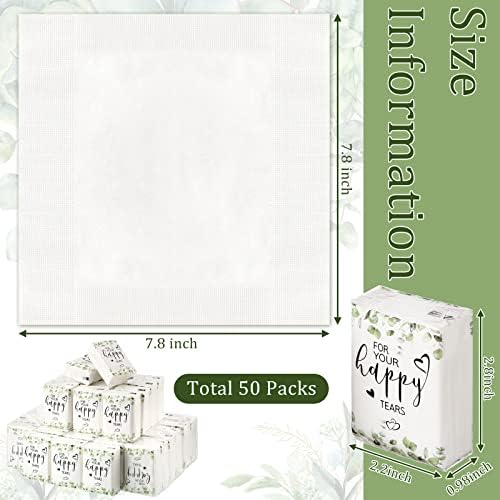 Sinmoe 200 Packs Happy Tears Wedding Facial Tissue Packs Travel Size - Image 4