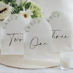 Frosted Arch Wedding Table Numbers 1-25 with Stands, 5x7 Inch Frosted Arch Acrylic Sign with Black Letters, Arched Acrylic Table Numbers for Wedding Reception - Image 7