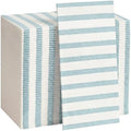 100 Pack Striped Linen-feel Napkins Bulk Striped, Blue by Janlaugh