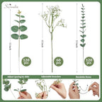 Serwalin 300PCS Mixed Eucalyptus Stems with Baby's Breath Greenery - Image 3