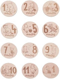Disney Classic Winnie The Pooh Natural Wood Tone, 12 Piece Wooden Engraved Milestone Cards by NoJo