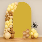 Happy Bee Days Yellow Arch Backdrop Stand Covers Sweet Bees Yellow Party Decorations 2.5x6ft Arches Backdrop Fabric Cover Supplies Kids Baby Shower Celebration Decors by HISDH