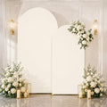 Ivory Arch Cover 7.2 and 6ft Spandex Wedding Arch Backdrop Cover Set of 2 by Lrrtwer