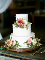 Rinlong 3Pcs Premade Cake Flowers, Pink Wedding Cake Decor - Image 2