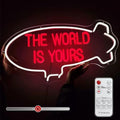 The World Is Yours Neon Sign for Mens Room by Raipile