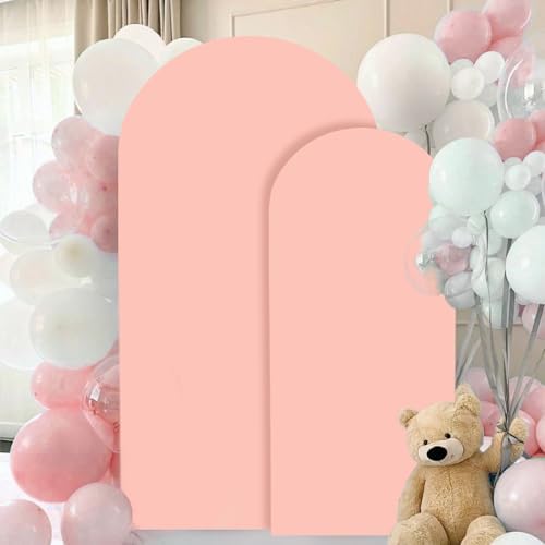 FANPROMS Wedding Arch Cover Set of 2 Rose Arch Cover Spandex Arched Backdrop Cover Chiara Wall Backdrop Covers for Garden Arches Frame Arch Fabric Covers 6FT 7.2FT for Bridal Shower Ceremony Decor - Image 6