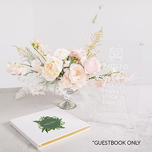 Andaz Press Personalized Wedding Guestbook with Gold Accents, Foliage Wreath White Guest Sign in Guest Registry 120 Pages 8.5 X 8.5 Memories Book for DIY, Scrapbook, Photo Album - Image 3