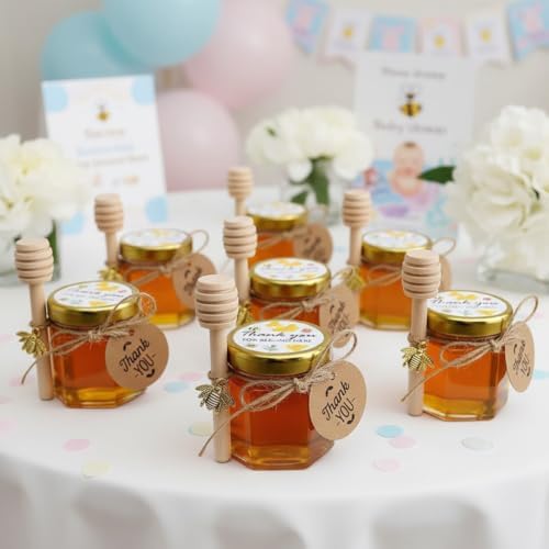 Adabocute Mini Honey Jars - Honey Pot With Honey Dippers, 60 Pack 1.5oz - Image 4