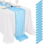 Showgeous 16 Pack Light Blue Cheesecloth Table Runner 17 x 108 Inch by Showgeous