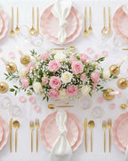 LIYH 24 Pcs Pink Plastic Plates Reusable, Pink Scalloped Plates Durable and Dishwasher Safe, Light Weight Daisy Wavy Plate Parties, Birthday, Picnics, BPA Free(12Guests) - Image 5