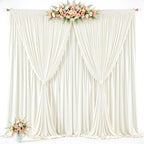 20x12ft Ivory Backdrop Curtains, Cream Drapes for Backdrop Ivory Draping Fabric for Wedding Party Bridal Baby Shower Prom Birthday Graduation 5x12FT, 4 Panels - Image 4