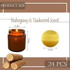 24 Pcs 4 Oz Mini Soy Candles,Mahogany & Teakwood Scented Candles Set,Bulk Aromatherapy Candle,Suitable as Gifts or Souvenirs for Occasions Such as Birthdays and Weddings. - Image 2