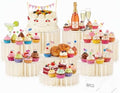 8Pack Buffet Risers Display Stands Foldable Food Risers for Buffet Table Tall Cake Cupcake Stands Cardboard Cylinder Stand Dessert Table Display Set for Catering Jewelry Wedding Party Decor (White) by Unknown