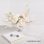Andaz Press Personalized Wedding Guestbook with Gold Accents, Geometric Dusty Blue Leaves White Guest Sign in Guest Registry 120 Pages 8.5 X 8.5 Memories Book for DIY, Scrapbook, Photo Album - Image 3