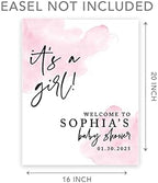 Andaz Press Custom Large Baby Shower Welcome Sign, 16" x 20", Watercolor Pink It's A Girl Personalized Canvas Welcome Sign, Signage Canvas Sign for Baby Sprinkle, Fall Baby Shower Decorations - Image 5