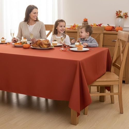Fitable 8 Pack Rust Tablecloths 70x108 Inch for 6 Ft Rectangle Tables - Image 2
