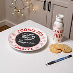 Holiday Santa’s Cookie and Milk Plate and Cup, Chalkboard Personalized Message with Included Chalk, Gift for Kids, Christmas Eve Tradition Play Set - Image 5