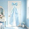 Large Blue Bow Decor, Double Layer Satin 80x20 Inches by TERSUM
