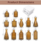 Mini Bud Vases Centerpieces for Tables,Clear Bud Vases for Flowers,Small Flower Vases Suitable for Birthday Party,Anniversary,Wedding Reception,Baby Shower (Amber, 12PCS) - Image 2