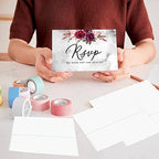 Andaz Press 56-Pack Personalized RSVP Postcards for Wedding Fall Burgundy Florals Cardstock Response Reply Cards for Bridal Shower Baby Shower Birthday Event Custom Date and Return Address 4 x 6-Inch - Image 4