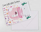 Pack of 30 Llama Kids Birthday Invitations, Boys or Girls Invite, Alpaca Cactus Sleepover Themed, Children or Toddlers Baby First or 1st Bday Theme Supplies,Fill in the Blank Cards - Image 6