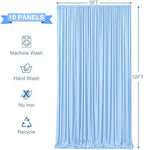 50ft x 12ft Baby Blue Backdrop Curtains Wrinkle Free Backdrop Curtain for Wedding Parties Blue Fabric Backdrops Drapes Back Drop Cloth Bridal Shower Stage Curtains Wedding Decorations for Reception - Image 5
