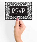 RSVP Postcards (Set of 50) 4"X6" Blank with Mailing Side,RSVP Reply Response Cards for Wedding Black Floral Print Return Cards - Image 2