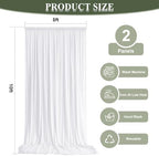 10x10ft Wrinkle Free White Backdrop Curtain for Parties, Soft Wedding White Curtain Backdrop, Polyester Photo Backdrop Drapes for Birthday Party Baby Shower Photography Background - Image 3