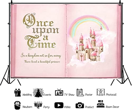 Once Upon a Time Backdrop, Pink Fairytale Castle, 8x6ft - Image 2
